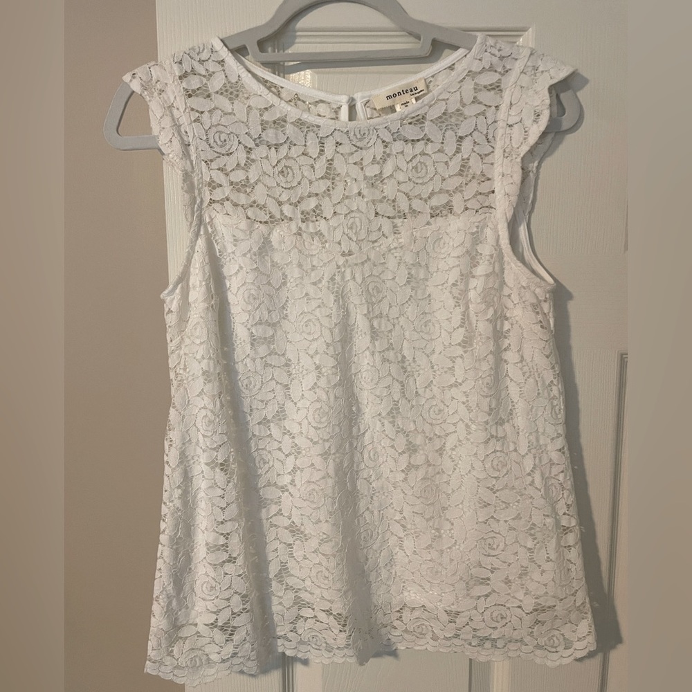 Medium Lace White Tank